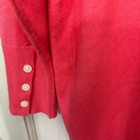 Lane Bryant Cardigan Sweater Women's 14/16 Button Up Coral Pink Rayon Blend - Picture 5 of 7